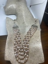 Vintage Original Rosa Collar de Perlas 925 Plata de Ley Marroquí - $315.72