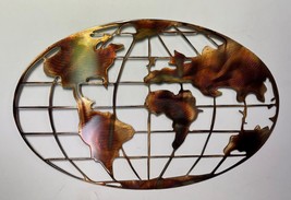 World Map - Metal Wall Art - Copper 15 1/4&quot; x 9 3/4&quot; - £26.88 GBP