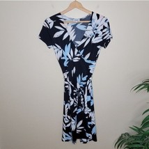 Stitch Fix Leota | Tropical Leaf Print Faux Wrap Dress, womens size small - £26.97 GBP