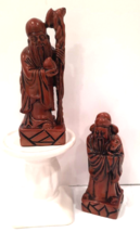 2 Fuk Red Resin Chinese Immortal Figurine Replacement Feng Shui Gods of Wealth   - £15.13 GBP