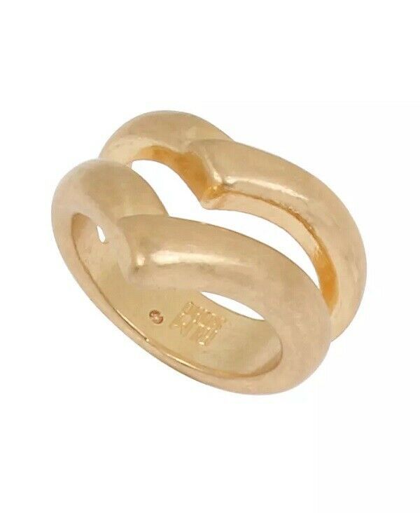 Robert Lee Morris Gold Tone Sculptural V Ring Size 8.5 - $25.00