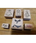 Lot of 6 Rubber Stamps 1 Judi Kins 2795F Paper 4 Paper Salon 1 All Night... - $16.03
