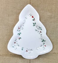 Vintage Pfaltzgraff Holly Berry Christmas Tree Candy Dish USA Made - £9.38 GBP