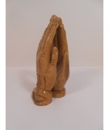 Praying Hands Wooden Bethlehem Israel Prayer Carved Wood  6&quot; - £10.52 GBP