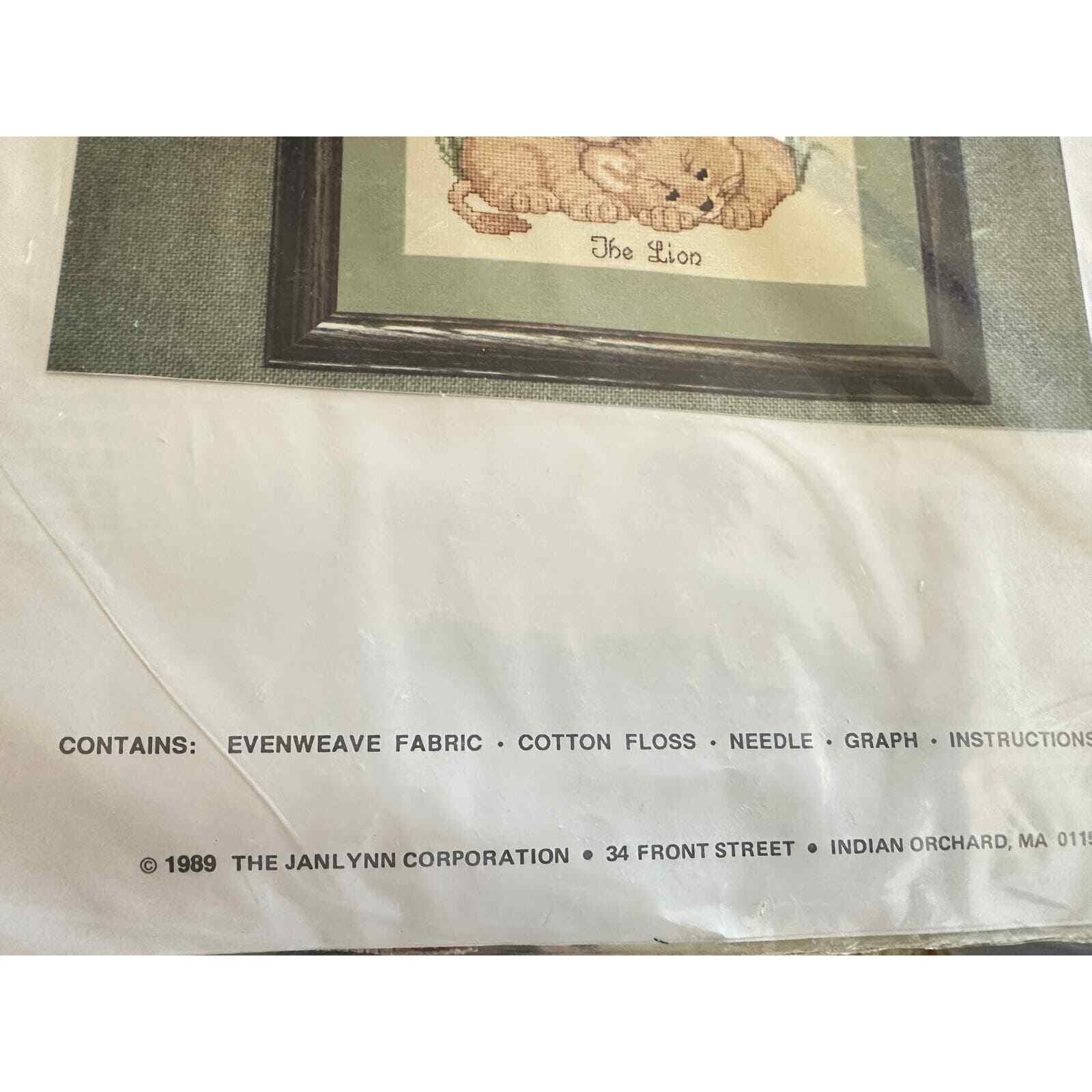 2 VTG NOS  Janlynn Counted Cross Stitch The Lion / The Tiger 1989 Item image 3