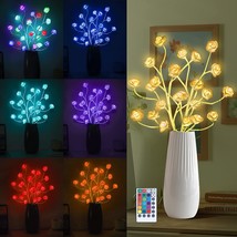  Pack 16 Color-Changing RGB Lighted Rose Lamp with Remote - £31.50 GBP