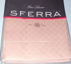 Sferra Bari Euro Continental Sham Petal Pink Egyptian Cotton Diamond Pique New - £39.43 GBP