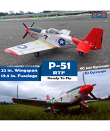 RC Airplane P51 Mustang Fighter Warbird Aerobatic Flight w Navigation Li... - $139.99