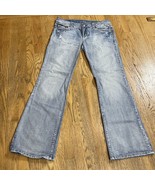 American Eagle Distressed Jeans Womens Size 8 Blue Denim Bootcut Pants - £10.28 GBP