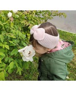 Bow headband for baby girl Pink knitted wool ear warmer Girl&#39;s head ador... - $27.74 CAD+