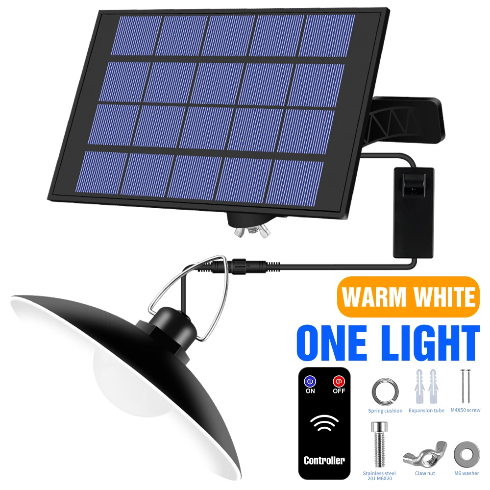 Solar Powered Remote Control LED Pendant Light IP65 Waterproof scapes Outdoor St - £168.34 GBP