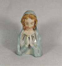 Vintage Enesco Pottery Praying Madonna Mother Mary Vase 5 3/4&quot; Tall Marked - £3.05 GBP