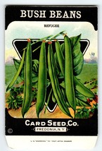 Refugee Bush Beans 1920&#39;s Card Seed Co Packet EMPTY Vintage Fredonia New... - £5.57 GBP