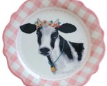 Four (4) Pioneer Woman ~ Gingham Edge w/Cow Pattern ~ 7&quot; Dia. ~ Stonewar... - $42.08