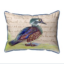 Betsy Drake Female Wood Duck Script Small Indoor Outdoor Pillow 11x14 - £39.56 GBP