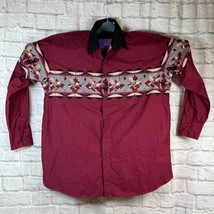 High Noon Sud-Ouest Cowboy Western Maillot Ls 2XL Pearl Snap Bouton Azte... - $33.24