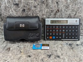 Works HP 12c Platinum 25th Anniversary Edition Calculator w/ Leather Cas... - £25.76 GBP