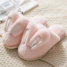 Fashion Women Slippers Winter Warm Shoes Men Couples Cute Rabbit Ears Soft Sole  - $27.10