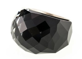 Swarovski Nirvana Black Translucent Crystal Ring Silver Interior Size 55 - £116.84 GBP