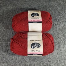 2 Moda Vera Marvel Yarn 100g 12ply Color 1026 Lot 770690 Dark Red - £14.45 GBP