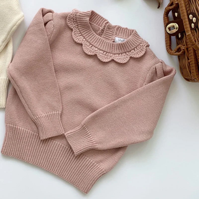  Baby Girls  Autumn  Kids  Pullovers Tops Korean Style Pure Color Ruffle Collar  - £94.72 GBP