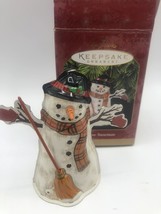 Hallmark Ornament Meadow Snowman Tin 1997 Christmas - £7.75 GBP