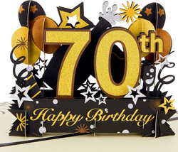Happy 70Th Birthday Pop up Card, 70Th Birthday Card with Note and Envelope, 70Th - £15.93 GBP