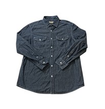 Denim Shirt Mens Large Long Sleeve Button Down Western Style Sonoma - $312.80 MXN