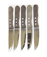 Set of 5 Promotional Jumbo Steak Knives Greg Norman Stainless Steel &amp; Wo... - £15.48 GBP