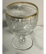 Bartlett Collin’s Vintage Thumbprint Goblet Grape Design Gold Trim - $177.05 MXN