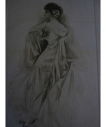 Vintage Early 1900&#39;s  Victorian Dressed Woman Artist Signed Postcard - £7.44 GBP