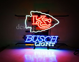 New Kansas City Chiefs Busch Light Logo Beer Neon Sign 24&quot;x20&quot; - £199.83 GBP