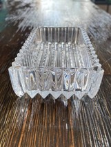 1 Vintage Crystal Clear  Trinket Jewelry Ring Dresser Bathroom Vanity Tray - £17.55 GBP