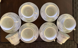 Noritake Legendary Sweet Leilani Cups Saucers 14 pc Porcelain 3482 - £25.16 GBP