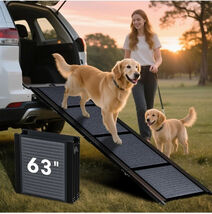 HBTower 63" Long &amp; 17.3" Wide Folding Dog Ramp for Car, SUV &amp; Truck - $56.99