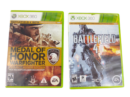 XBOX 360 Battlefield 4 &amp; Medal of Honor Warfighter Games in Case, 2 Bundle Lot - £15.20 GBP