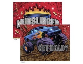 8 ct MUDSLINGER  Birthday Party Invitatiins invites boys monster truck - $6.98