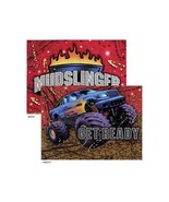 8 ct MUDSLINGER  Birthday Party Invitatiins invites boys monster truck - $6.98