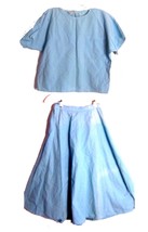 Chandri Light Blue Denim look Skirt &amp; Top Set 100% Cotton Size S Small - £46.21 GBP