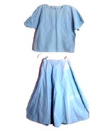Chandri Light Blue Denim look Skirt &amp; Top Set 100% Cotton Size S Small - £46.87 GBP