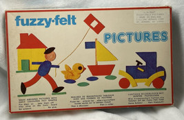 Vintage fuzzy felt pictures made in England in box - £11.20 GBP