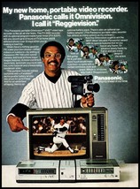 1981 Panasonic Omnivision Portable VCR Vintage Print Ad Reggie Jackson Photo Art - £8.20 GBP