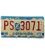 Colorado Centennial License Plate- PS-3071 -Blue Red White-Sticker-Expir... - $539.68 MXN
