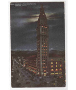Daniels & Fishers Tower at Night Denver Colorado 1910s postcard - $5.94
