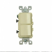 Leviton 5634-I Decora Combination Switch 2 Single-Pole Rocker Ivory - $12.83