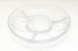 Clear Glass Round Divided Serving Platter Dish Chip Dip Crudity Fruit de... - $19.38 CAD