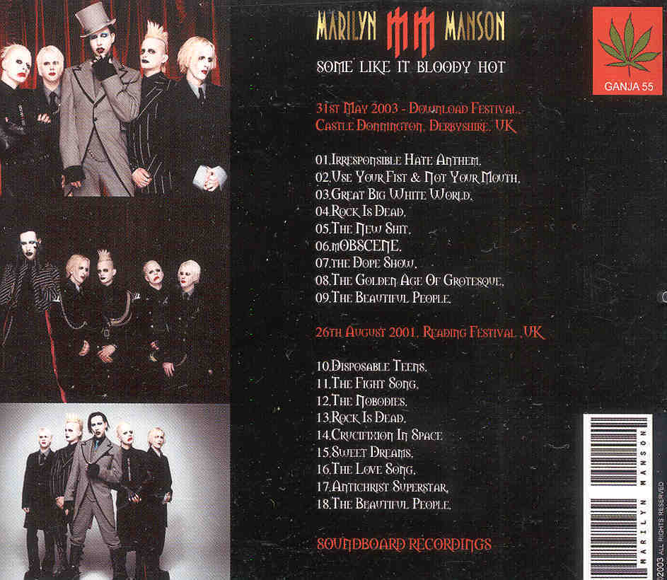 Marilyn Manson - Some Like It Bloody Hot ( Live In UK . 2001 & 2003 ) Item image 2