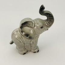 Goebel West Germany 3&quot; Elephant Figurine with Raised Trunk Marked 535 Foil Label - £14.38 GBP