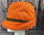 Vintage Blaze Orange Jones Style Winter Lined Hunting Hat - Size Small - $19.34