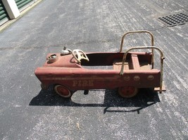 1950’s City Fire Engine Number Pedal Car Vintage Original - $148.49